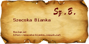 Szecska Bianka névjegykártya